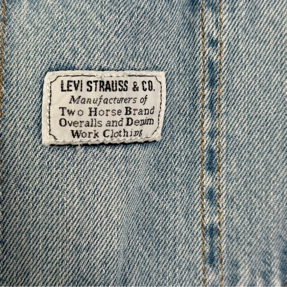 Levi Strauss distressed denim overalls purchased at Anthro - Picture 10 of 15